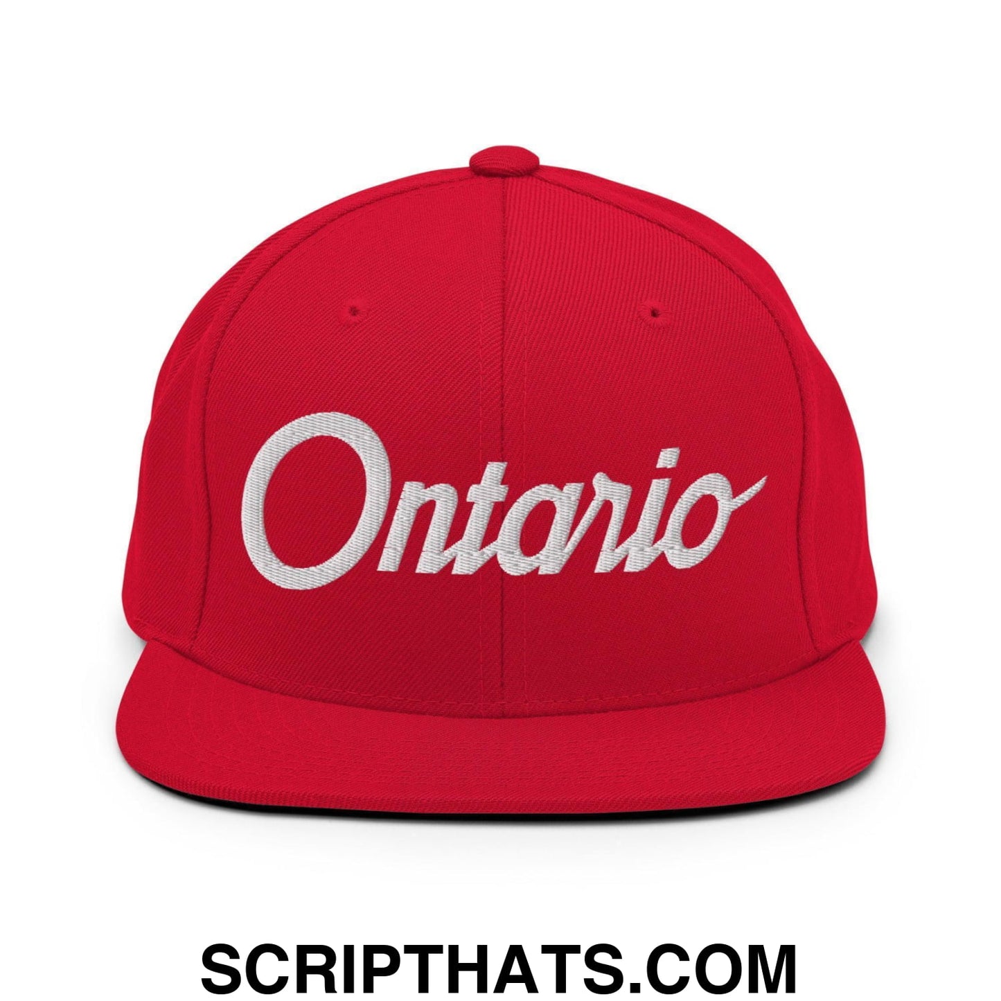 Ontario Script Snapback Hat Red