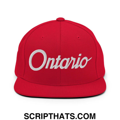 Ontario Script Snapback Hat Red