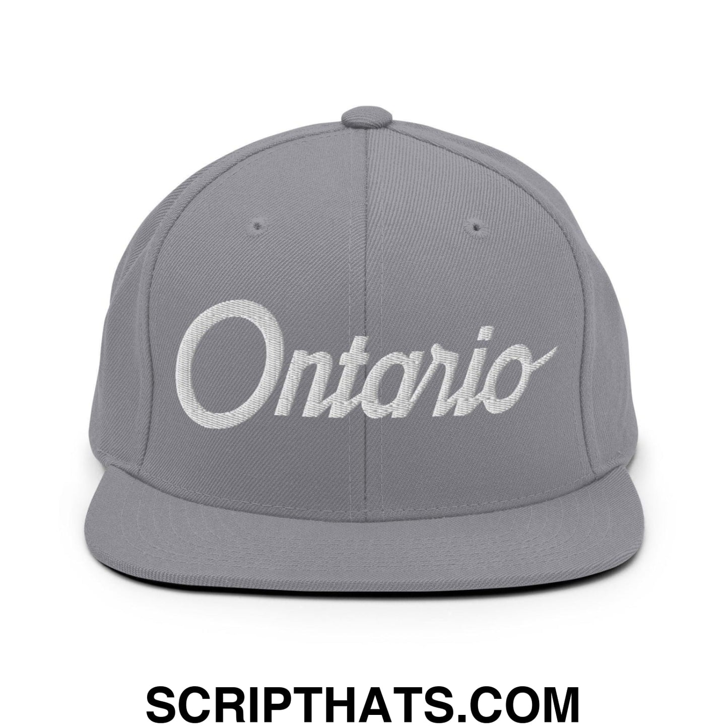 Ontario Script Snapback Hat Silver