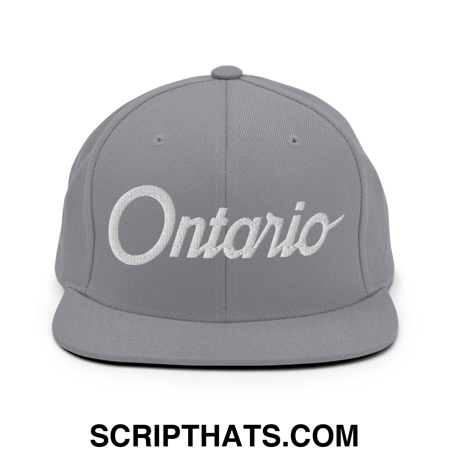 Ontario Script Snapback Hat Silver