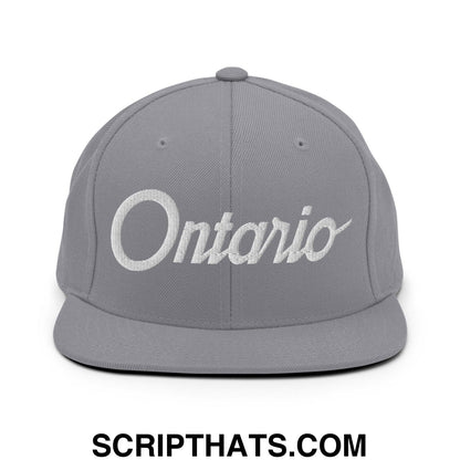Ontario Script Snapback Hat Silver