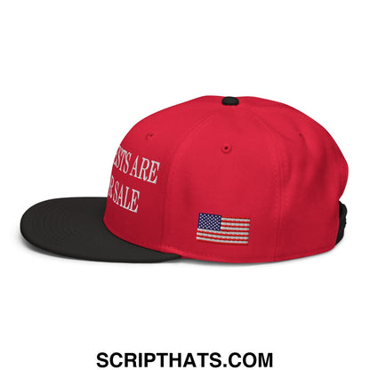 Our Forests Are Not For Sale USFS US Flag Embroidered Flat Bill Snapback Hat Black Red Red