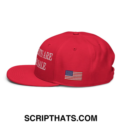 Our Forests Are Not For Sale USFS US Flag Embroidered Flat Bill Snapback Hat Red