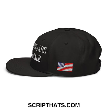 Our Forests Are Not For Sale USFS US Flag Embroidered Flat Bill Snapback Hat Black