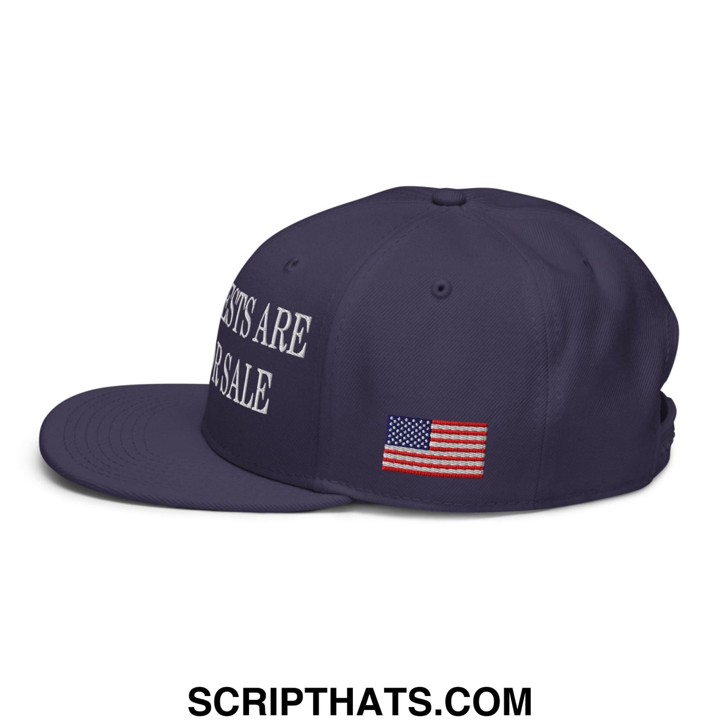 Our Forests Are Not For Sale USFS US Flag Embroidered Flat Bill Snapback Hat Navy blue