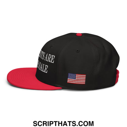 Our Forests Are Not For Sale USFS US Flag Embroidered Flat Bill Snapback Hat Red Black Black