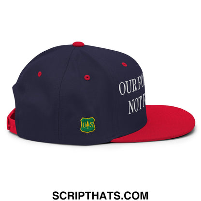 Our Forests Are Not For Sale USFS US Flag Embroidered Flat Brim Snapback Hat Navy Red