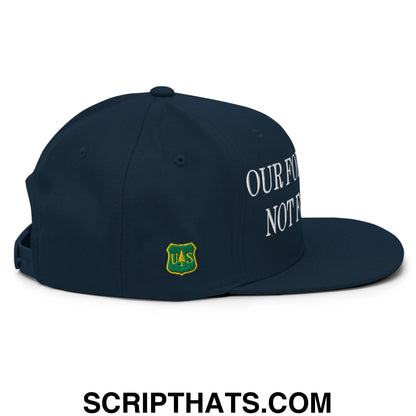 Our Forests Are Not For Sale USFS US Flag Embroidered Flat Brim Snapback Hat Dark Navy
