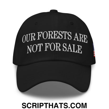 Our Forests Are Not For Sale USFS US Flag Embroidered Unstructured Dad Hat Black