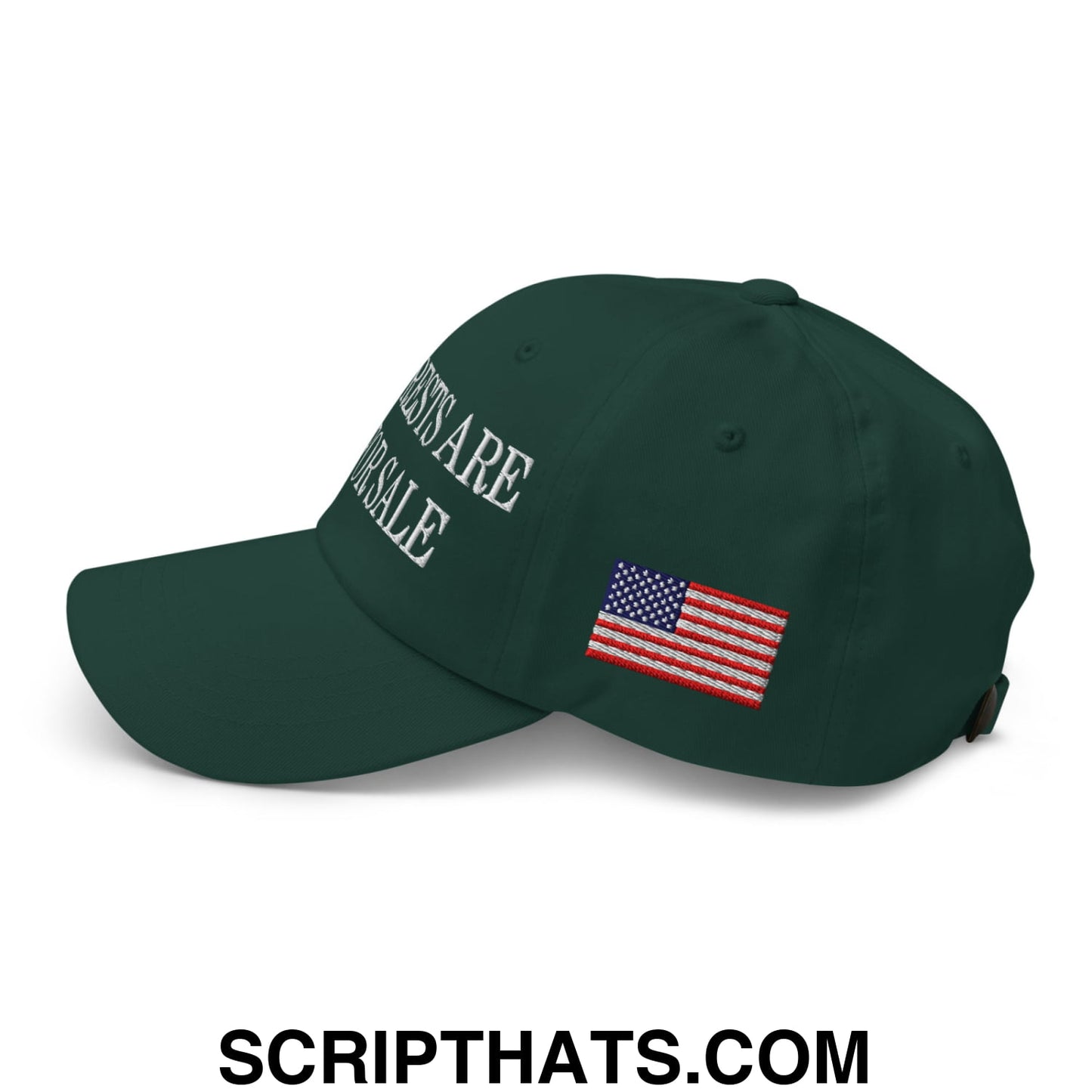 Our Forests Are Not For Sale USFS US Flag Embroidered Unstructured Dad Hat Spruce