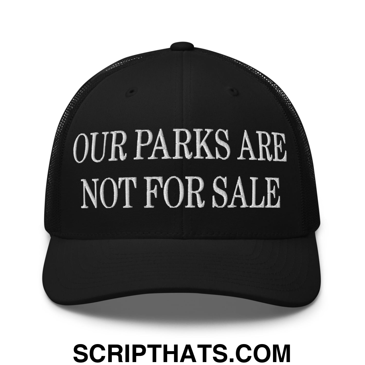 Our Parks Are Not For Sale Embroidered Classic Mesh Trucker Hat Black