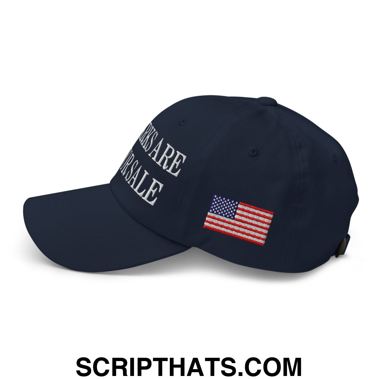 Our Parks Are Not For Sale NPS US Flag Embroidered Unstructured Dad Hat Navy