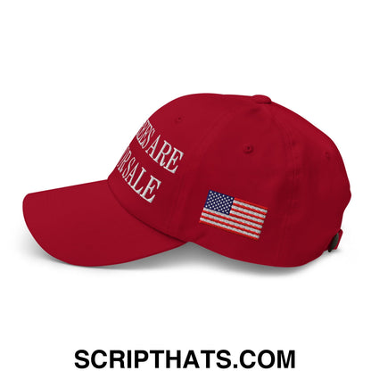 Our Trees Are Not For Sale USFS US Flag Embroidered Unstructured Dad Hat Cranberry