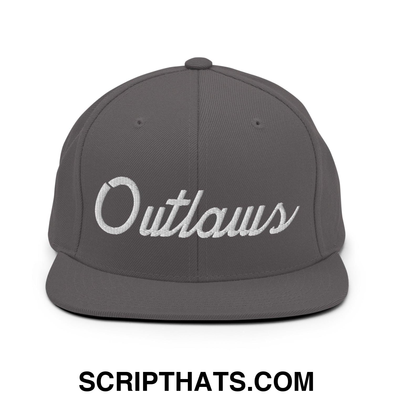 Outlaws School Mascot Script Snapback Hat Dark Grey