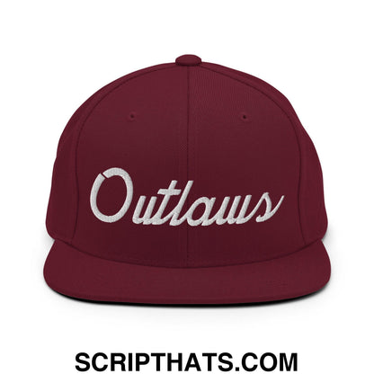 Outlaws School Mascot Script Snapback Hat Maroon