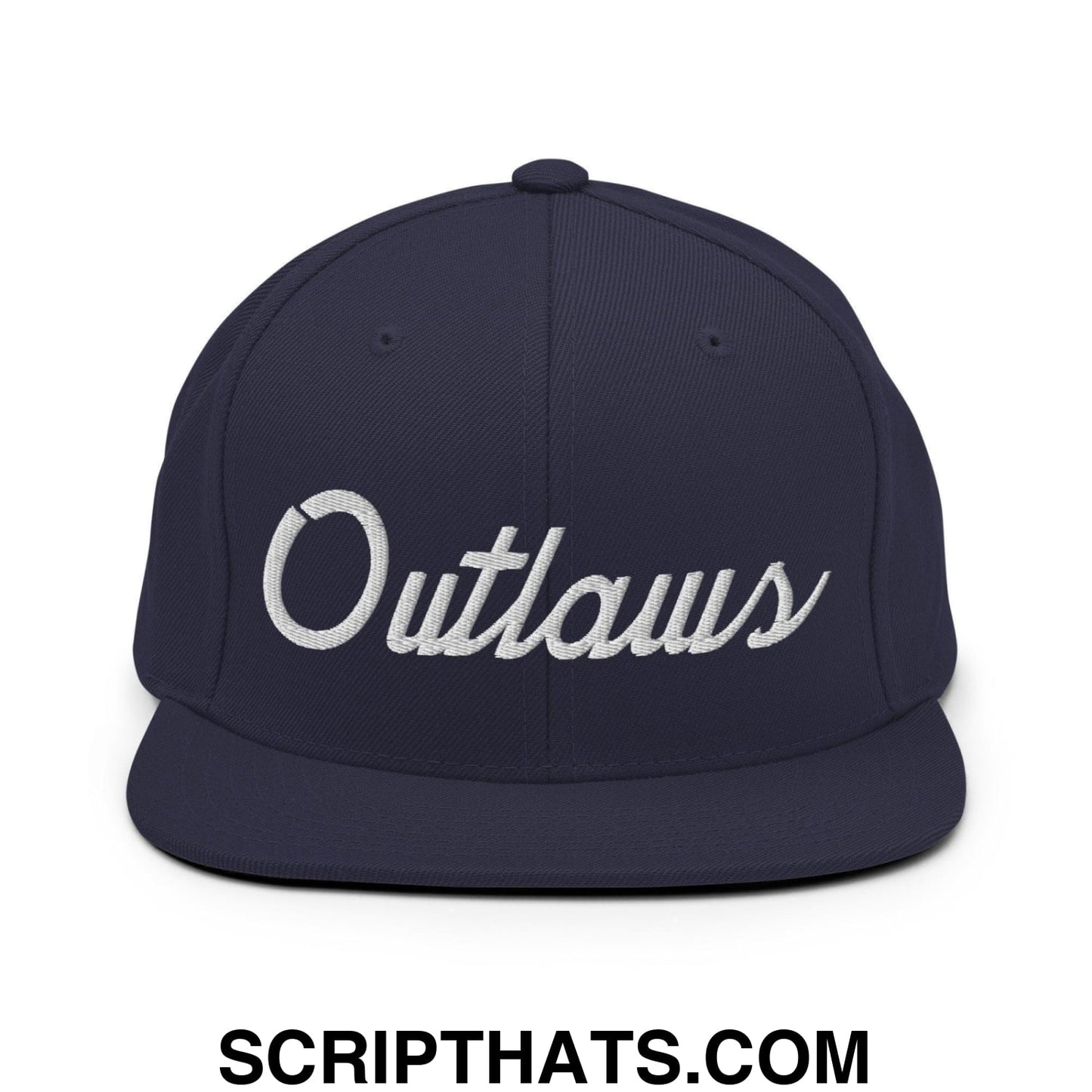 Outlaws School Mascot Script Snapback Hat Navy