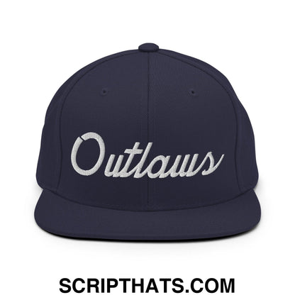 Outlaws School Mascot Script Snapback Hat Navy