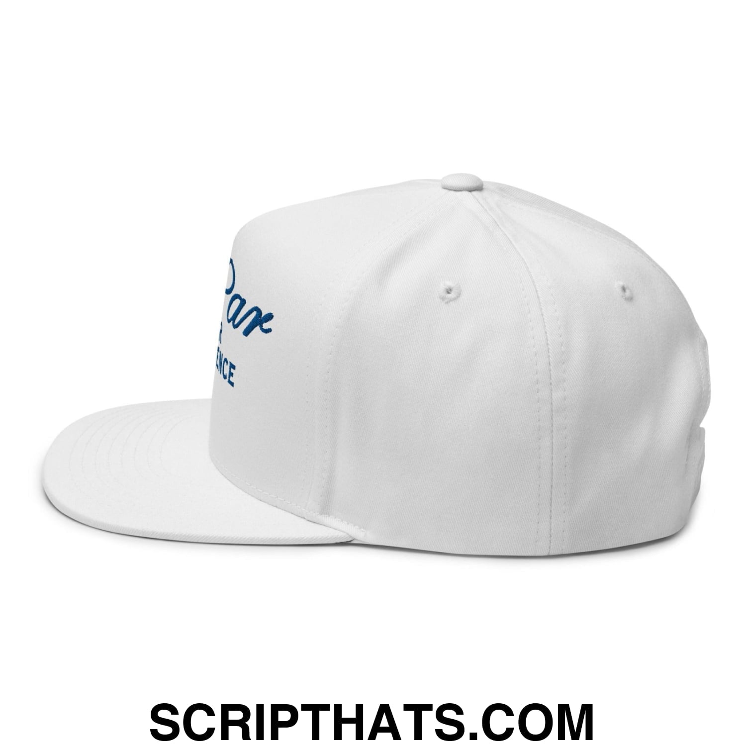 Over Par and Under the Influence Flat Bill Brim 5 Panel Snapback Hat White