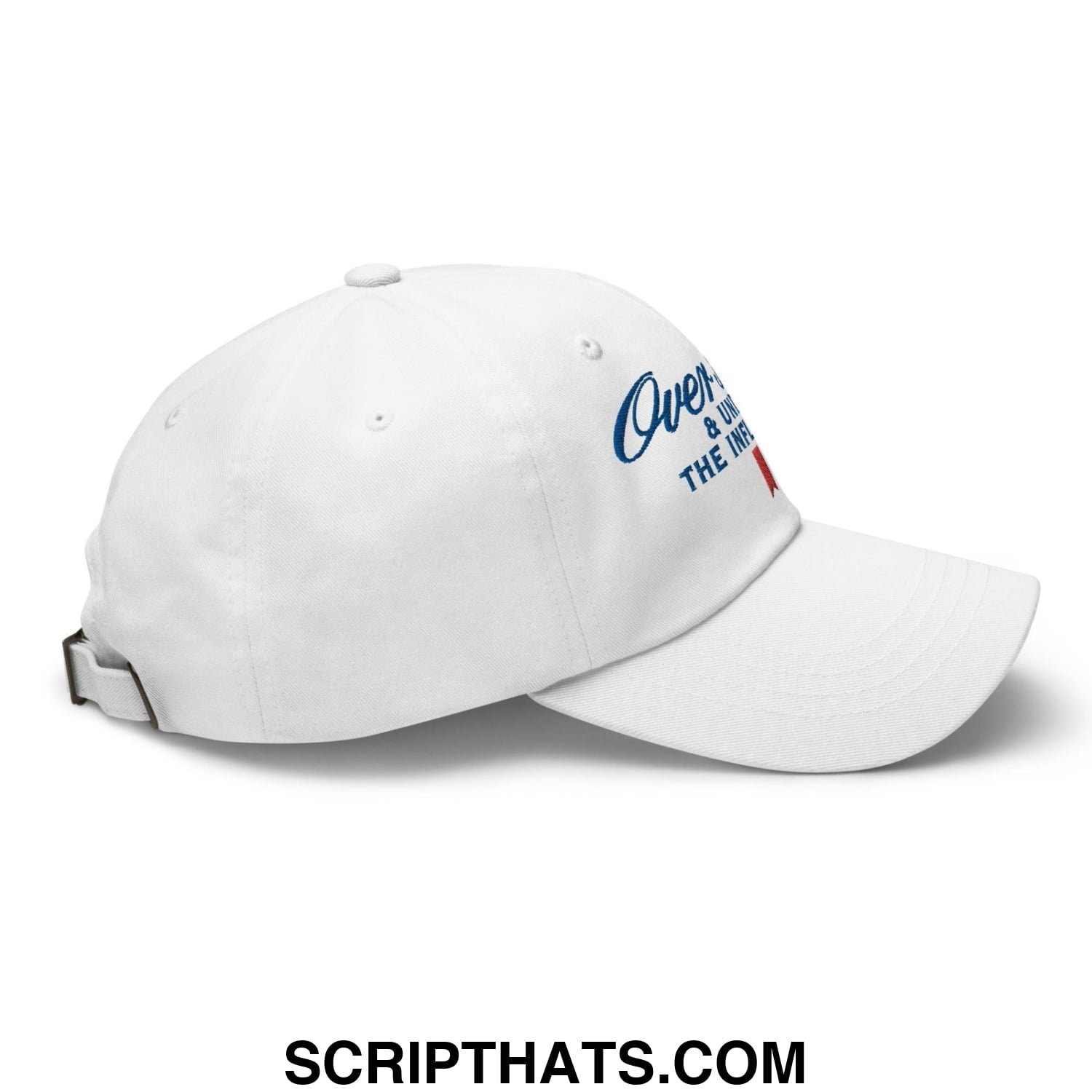 Over Par and Under the Influence Golf Dad Hat White