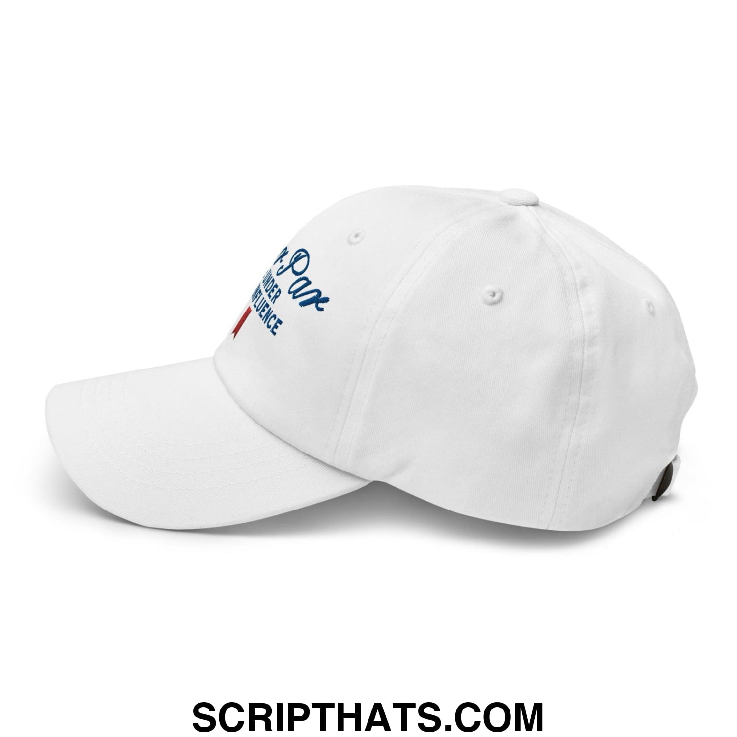 Over Par and Under the Influence Golf Dad Hat White