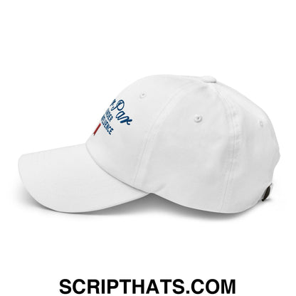 Over Par and Under the Influence Golf Dad Hat White