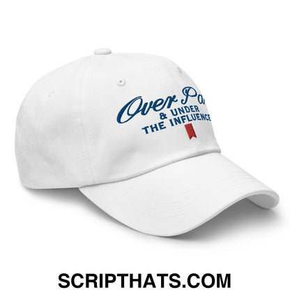 Over Par and Under the Influence Golf Dad Hat White