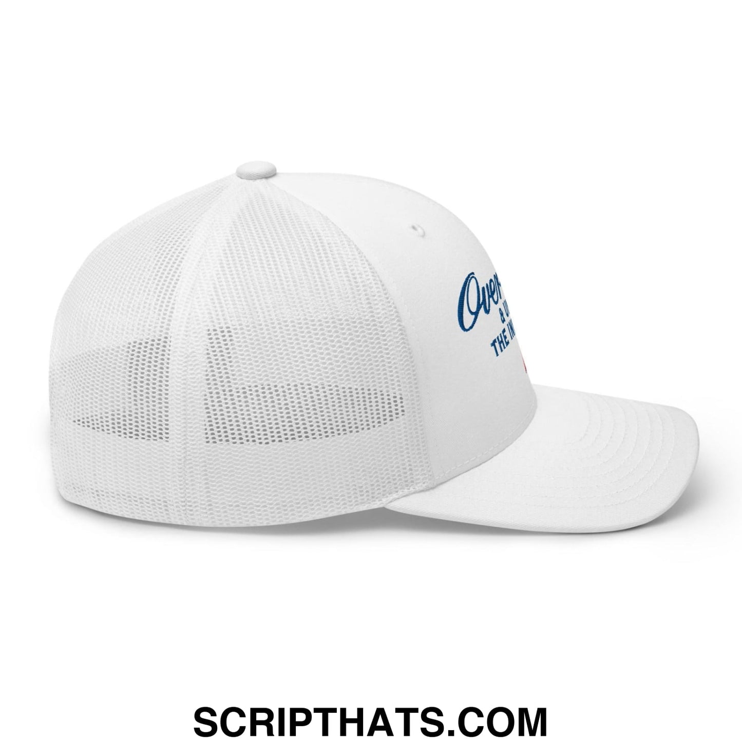 Over Par and Under the Influence Retro Trucker Hat White