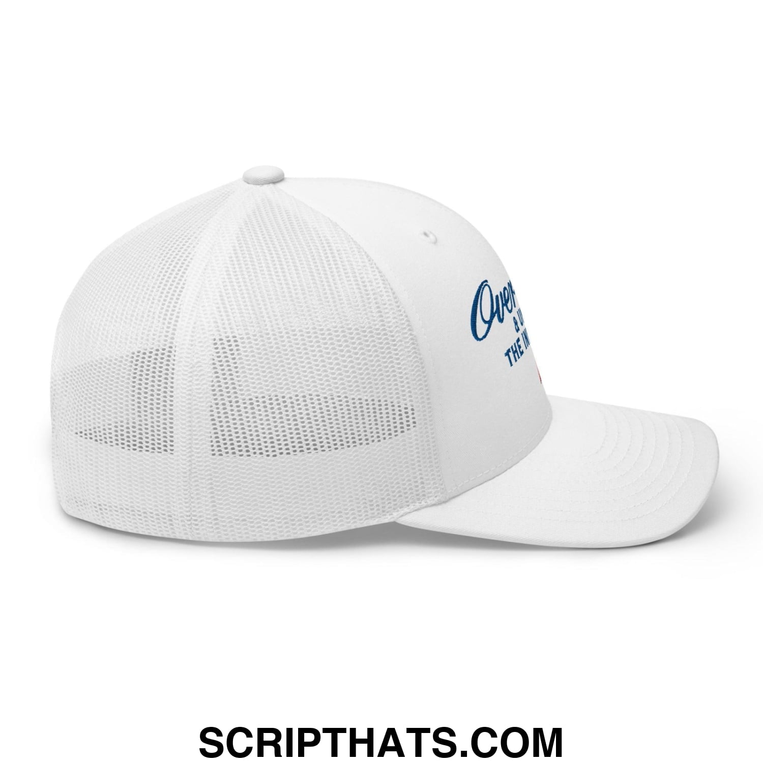 Over Par and Under the Influence Retro Trucker Hat White