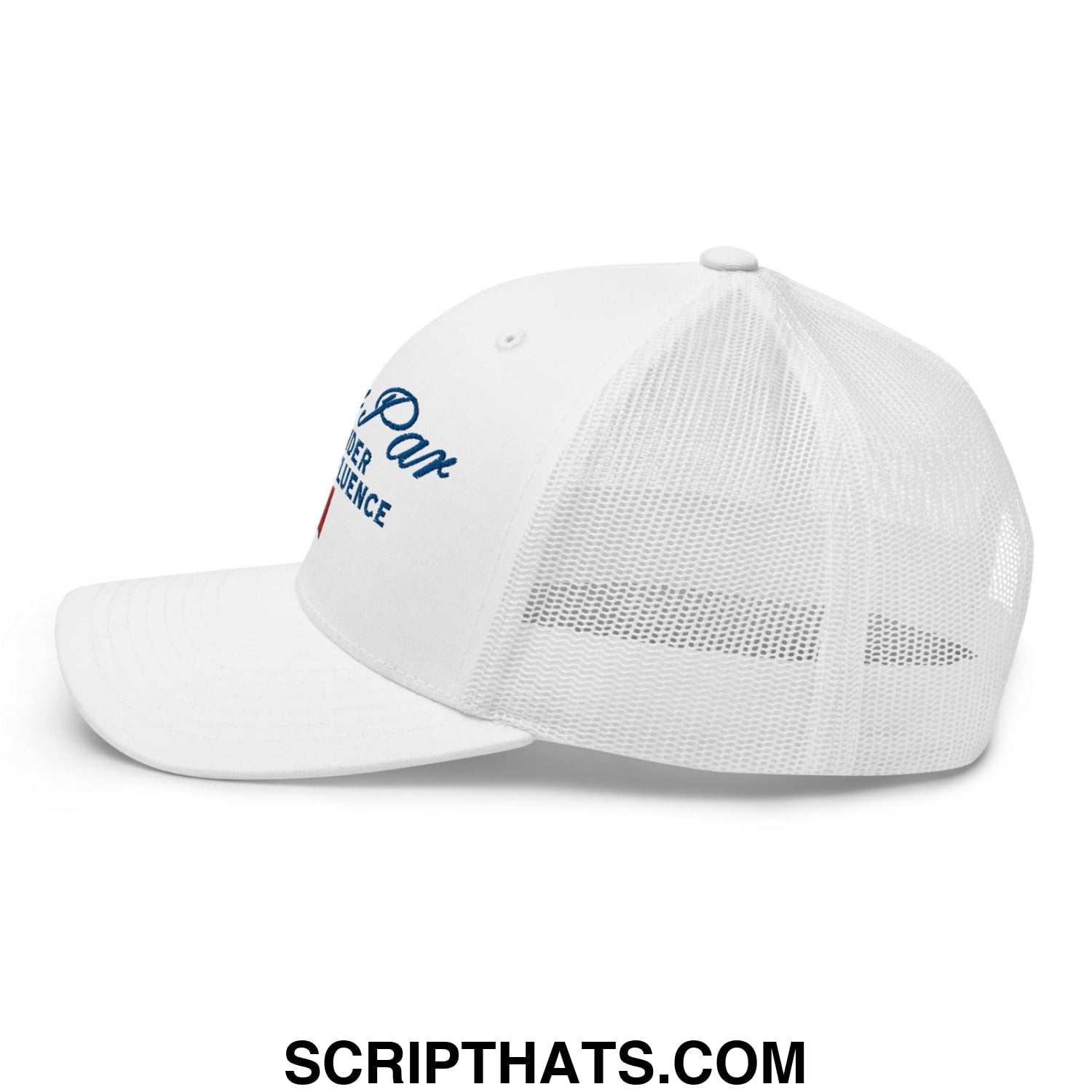 Over Par and Under the Influence Retro Trucker Hat White