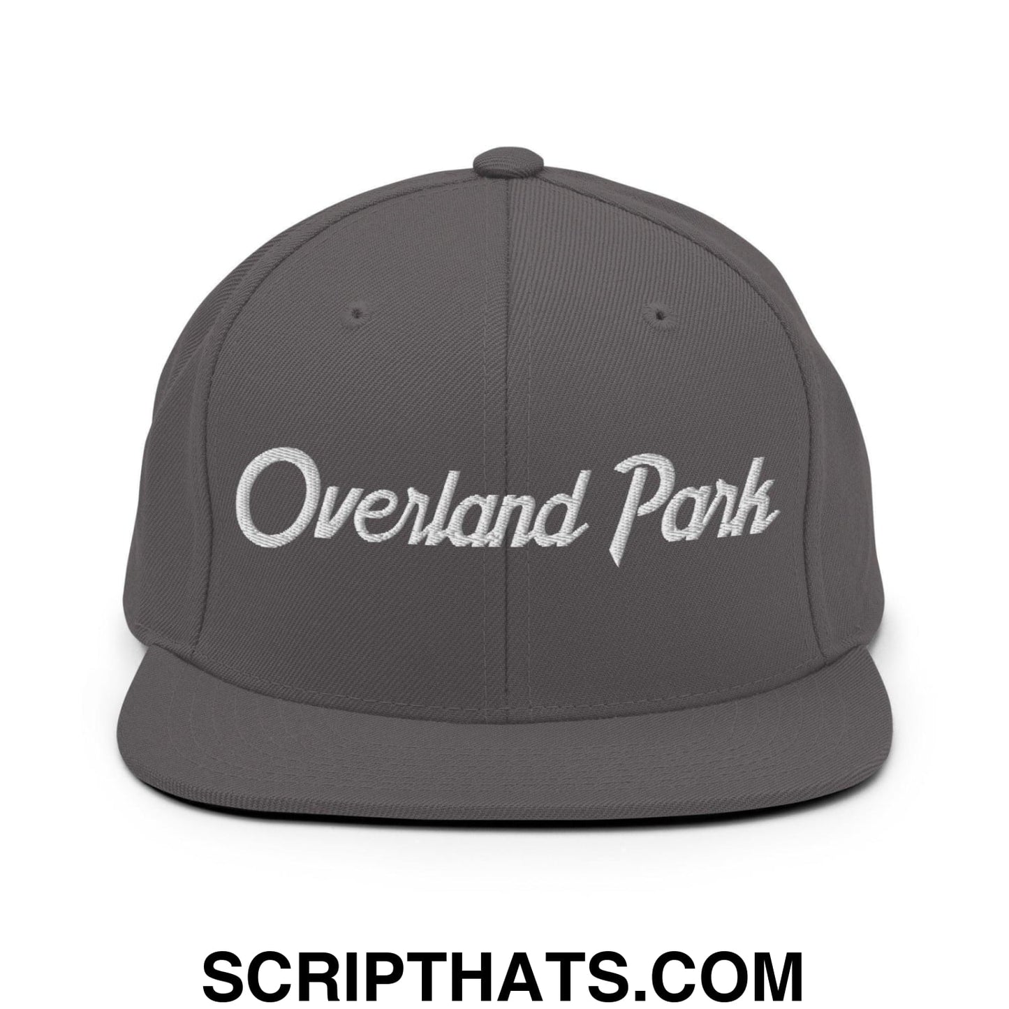 Overland Park Script Snapback Hat Dark Grey