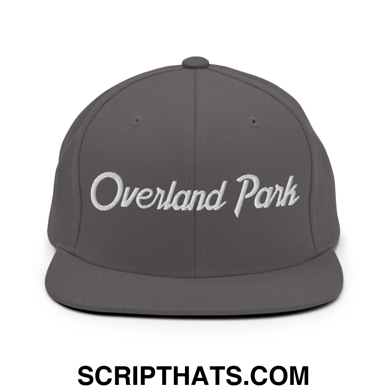 Overland Park Script Snapback Hat Dark Grey