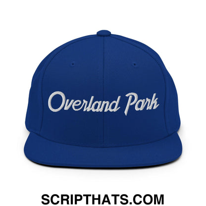 Overland Park Script Snapback Hat Royal Blue