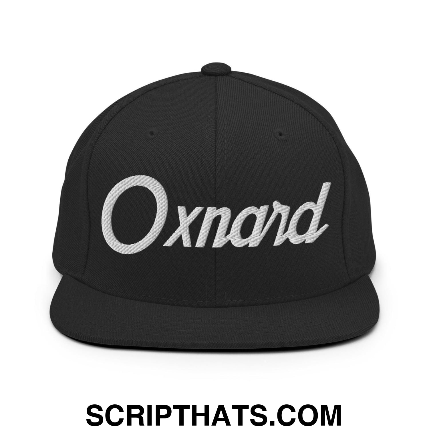 Oxnard Script Snapback Hat Black