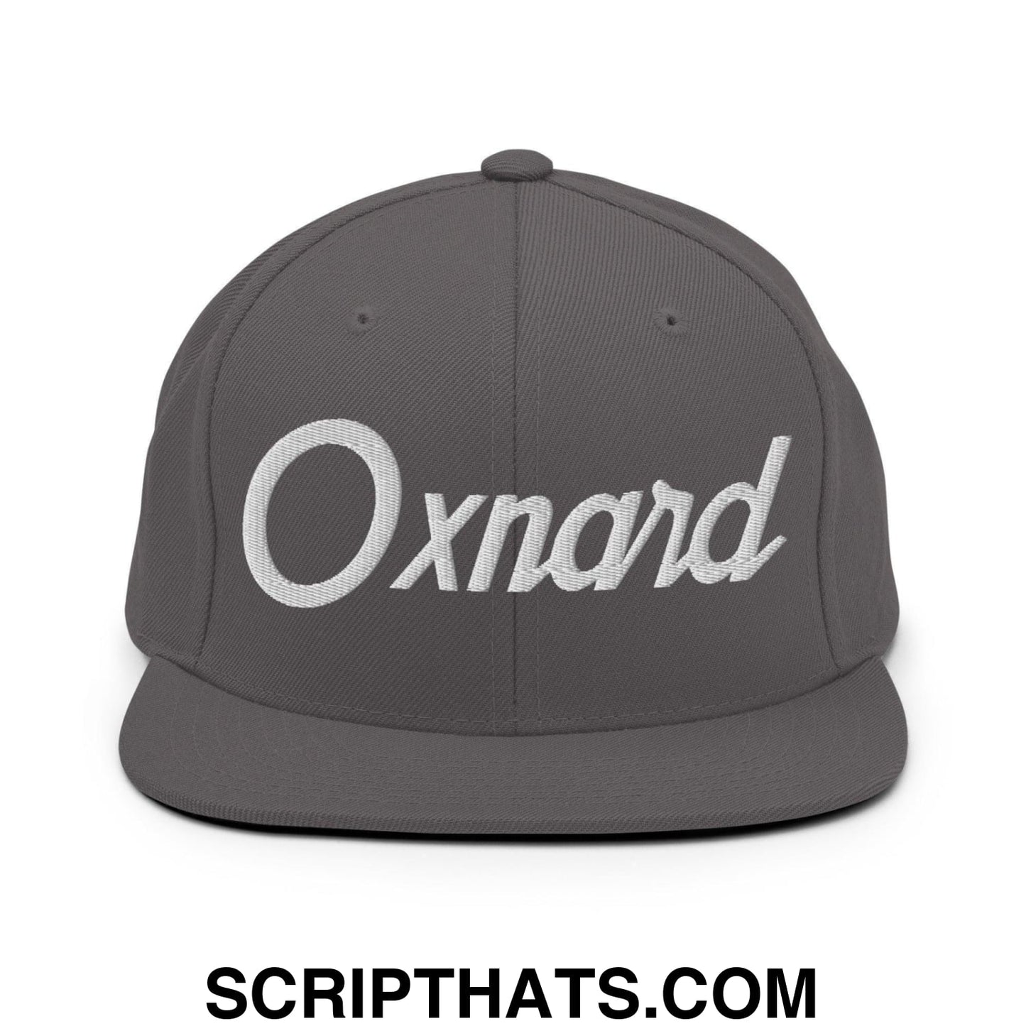 Oxnard Script Snapback Hat Dark Grey