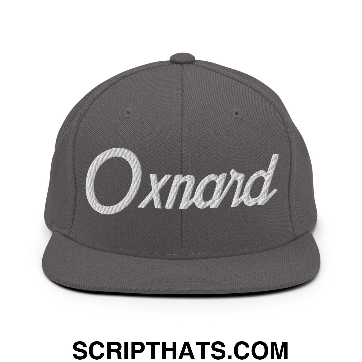 Oxnard Script Snapback Hat Dark Grey