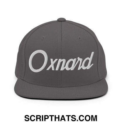 Oxnard Script Snapback Hat Dark Grey