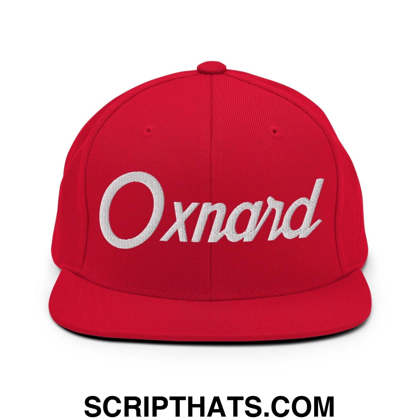 Oxnard Script Snapback Hat Red