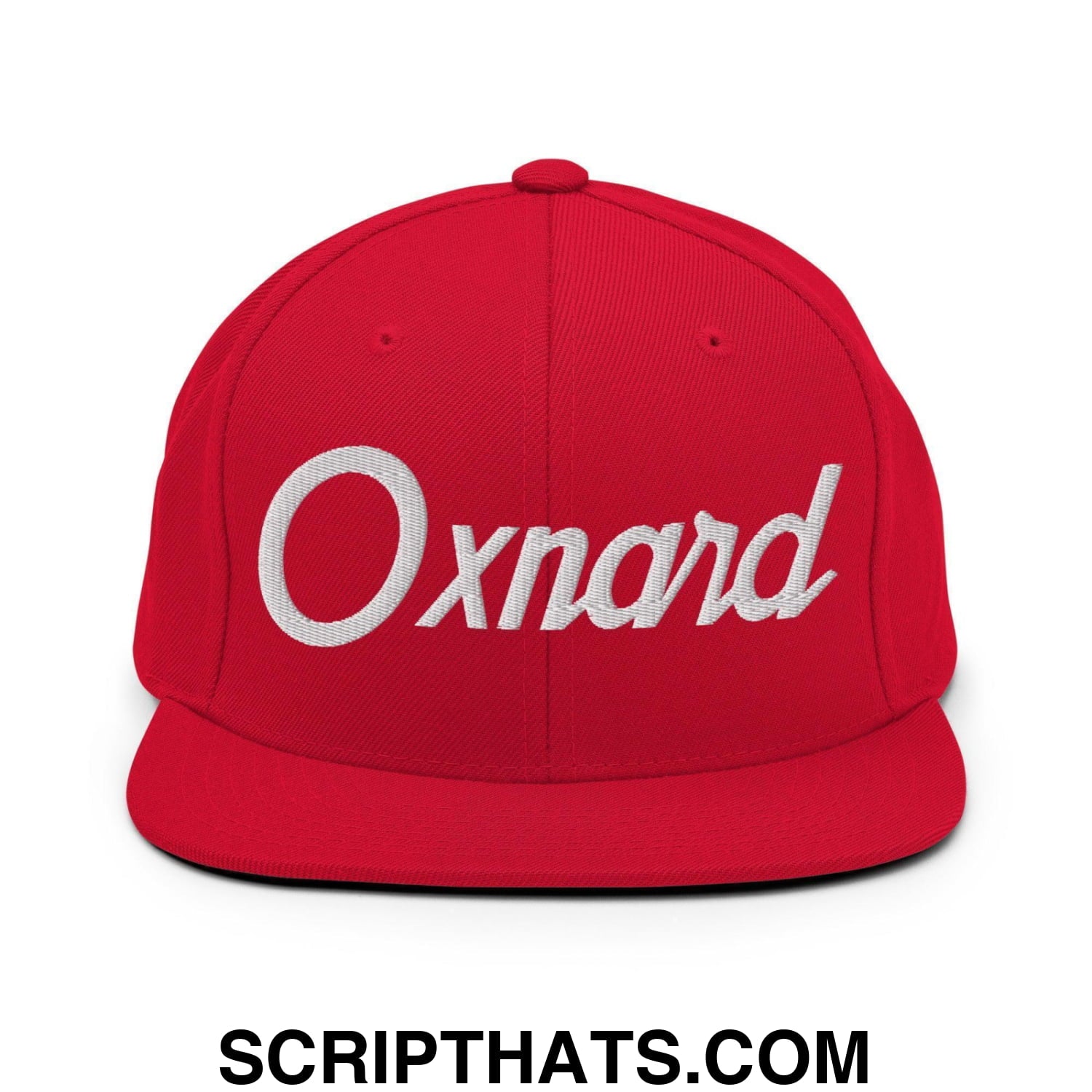 Oxnard Script Snapback Hat Red