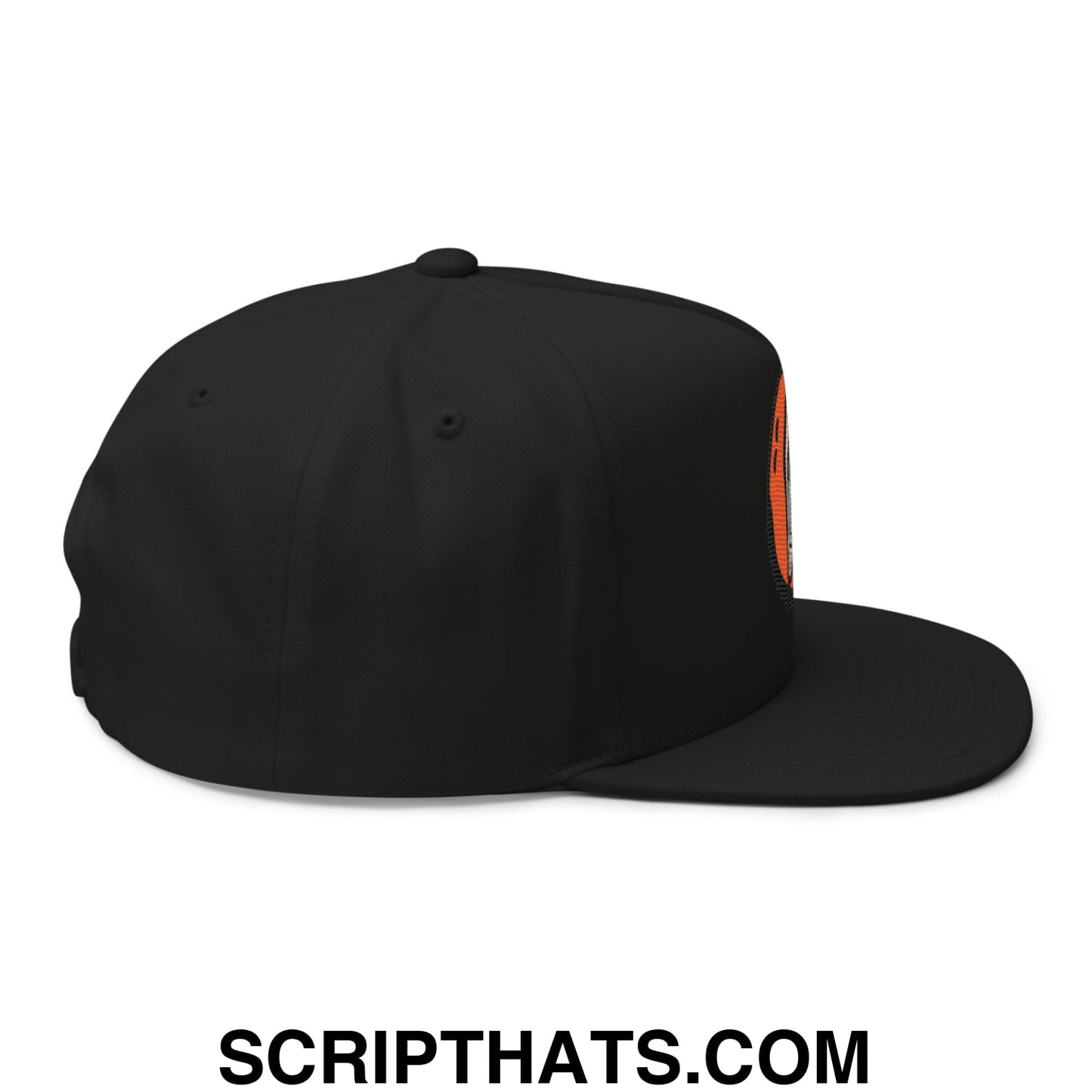 Oyster Catchers Baseball Embroidered Flat Bill Brim 5 Panel Snapback Hat Black