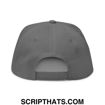 Oyster Catchers Baseball Embroidered Flat Bill Brim 5 Panel Snapback Hat Grey