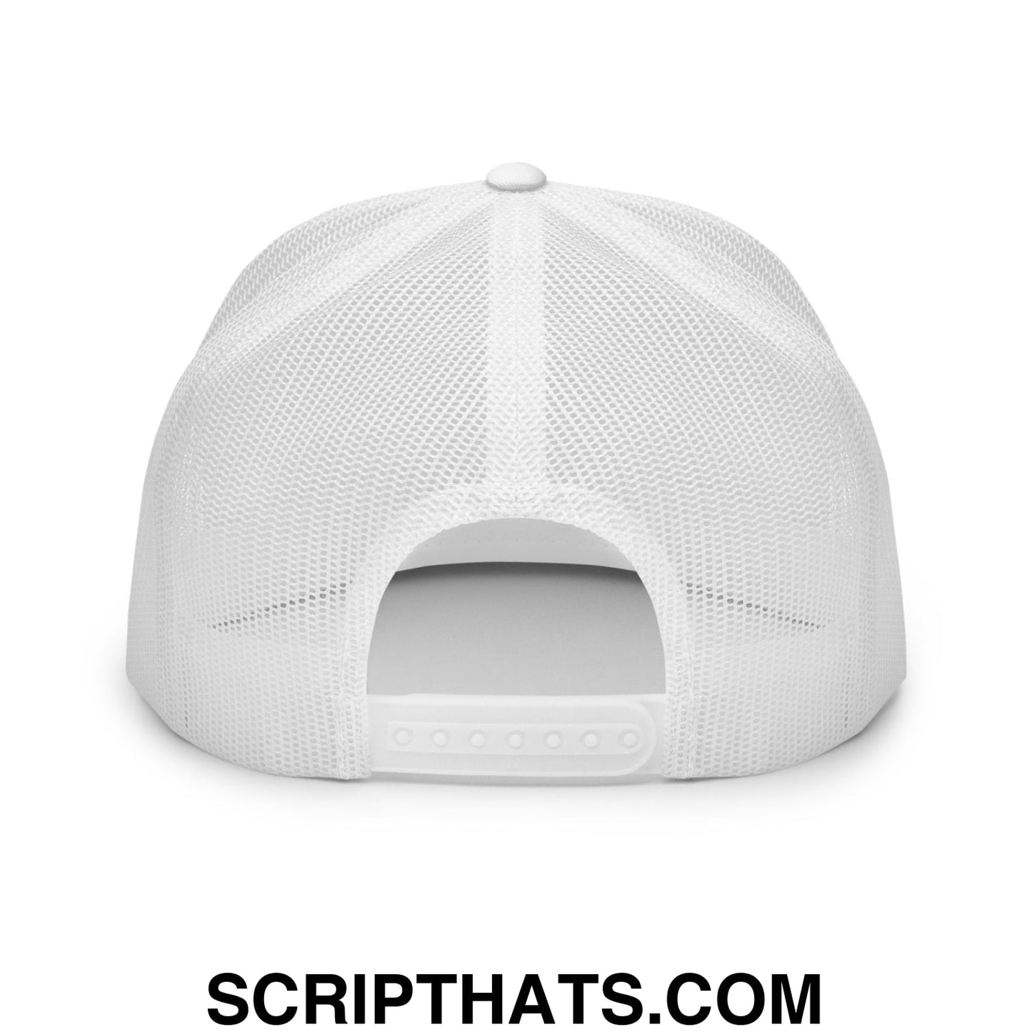 Oyster Catchers Baseball Embroidered Flat Bill Brim Mesh Trucker Hat White