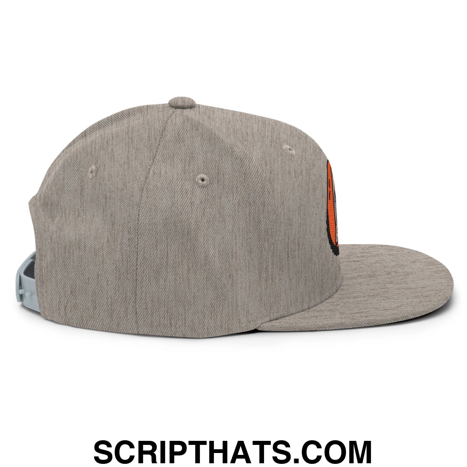 Oyster Catchers Baseball Embroidered Flat Brim Bill Snapback Hat Heather Grey