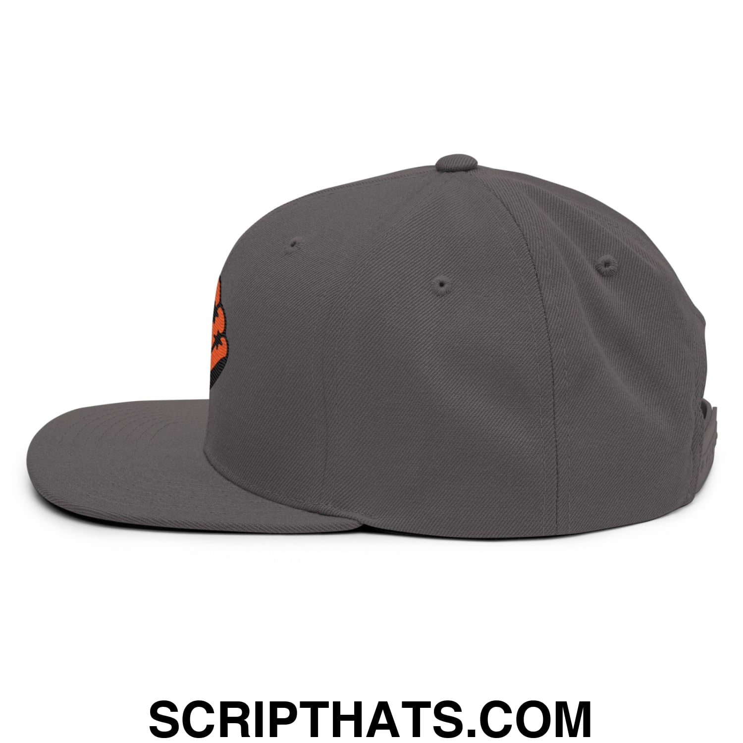 Oyster Catchers Baseball Embroidered Flat Brim Bill Snapback Hat Dark Grey