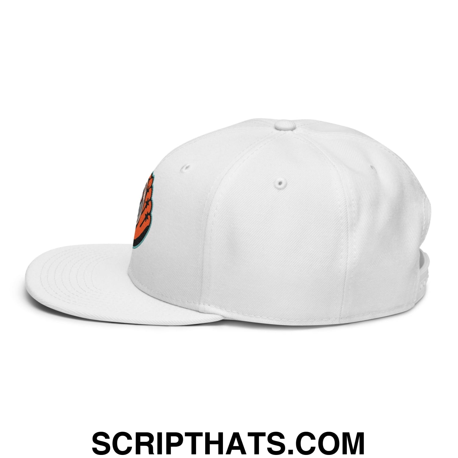 Oystercatchers Baseball Embroidered Flat Bill Brim Snapback Hat White