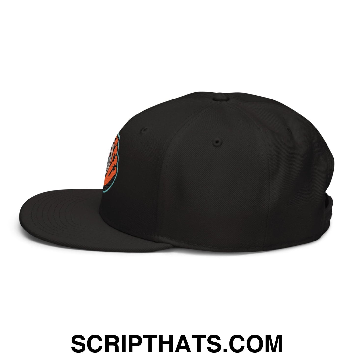 Oystercatchers Baseball Embroidered Flat Bill Brim Snapback Hat Black