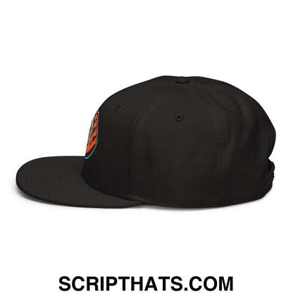 Oystercatchers Baseball Embroidered Flat Bill Brim Snapback Hat Black