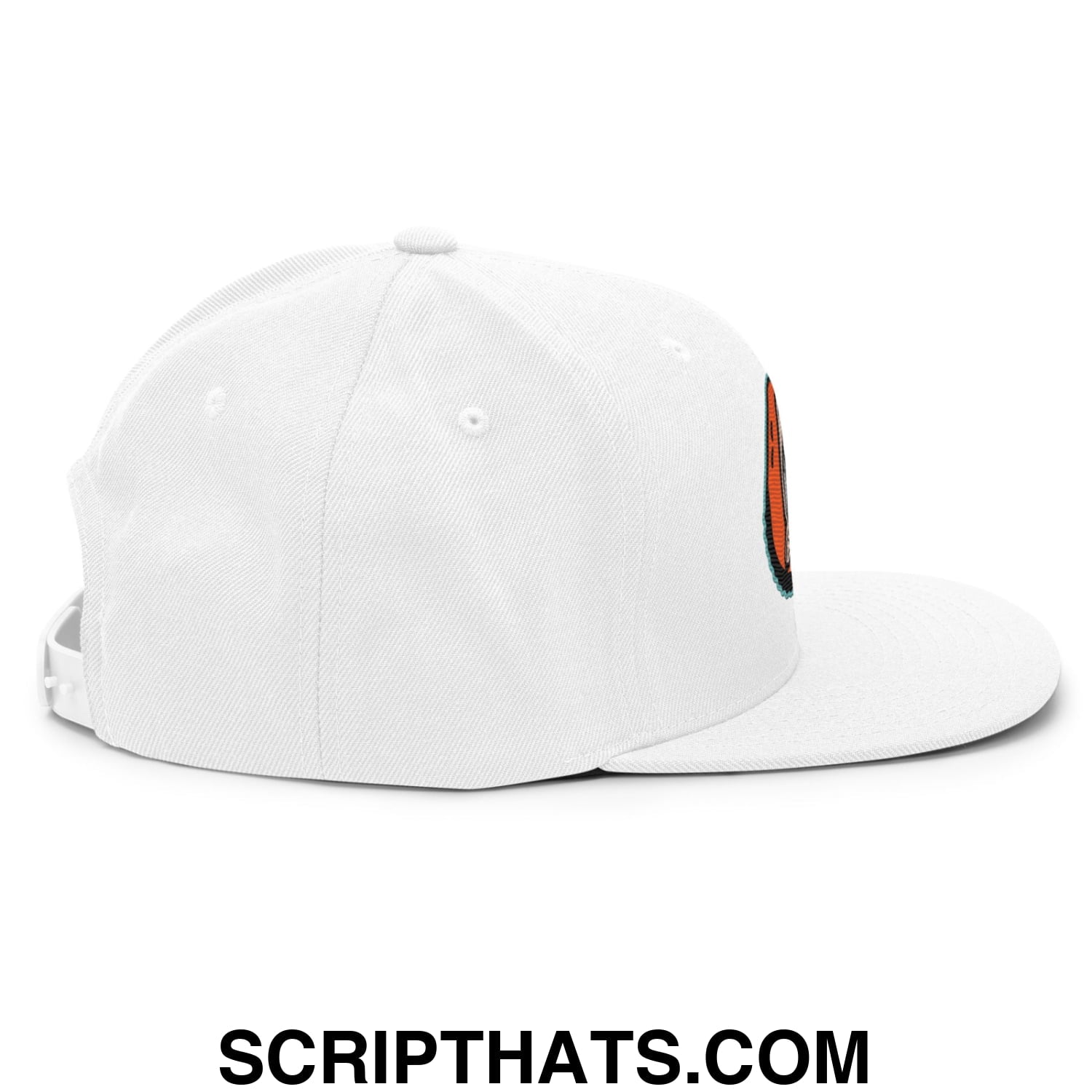 Oystercatchers Baseball Embroidered Flat Brim Bill Snapback Hat White
