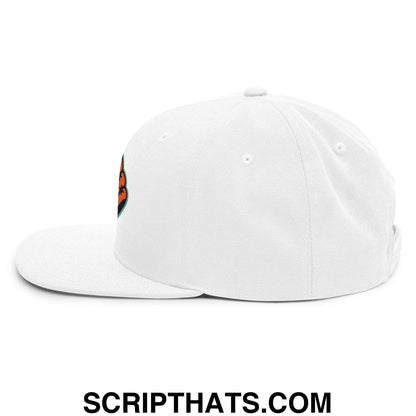 Oystercatchers Baseball Embroidered Flat Brim Bill Snapback Hat White