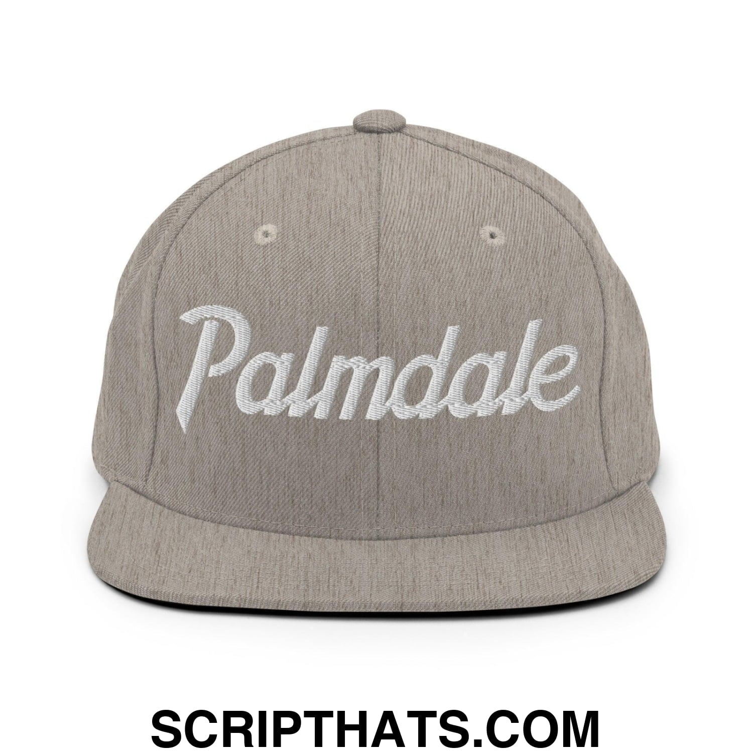 Palmdale Script Snapback Hat Heather Grey