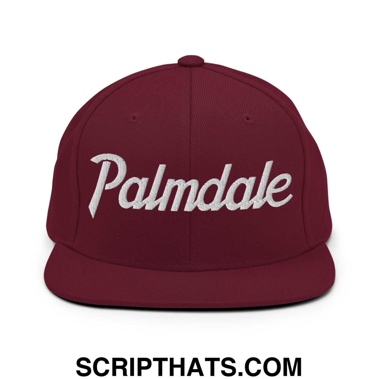 Palmdale Script Snapback Hat Maroon